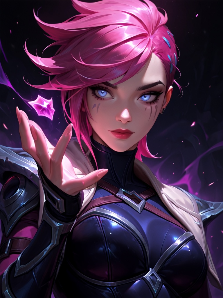 1girl,  vi (league of legends),  general on Tensor.Art