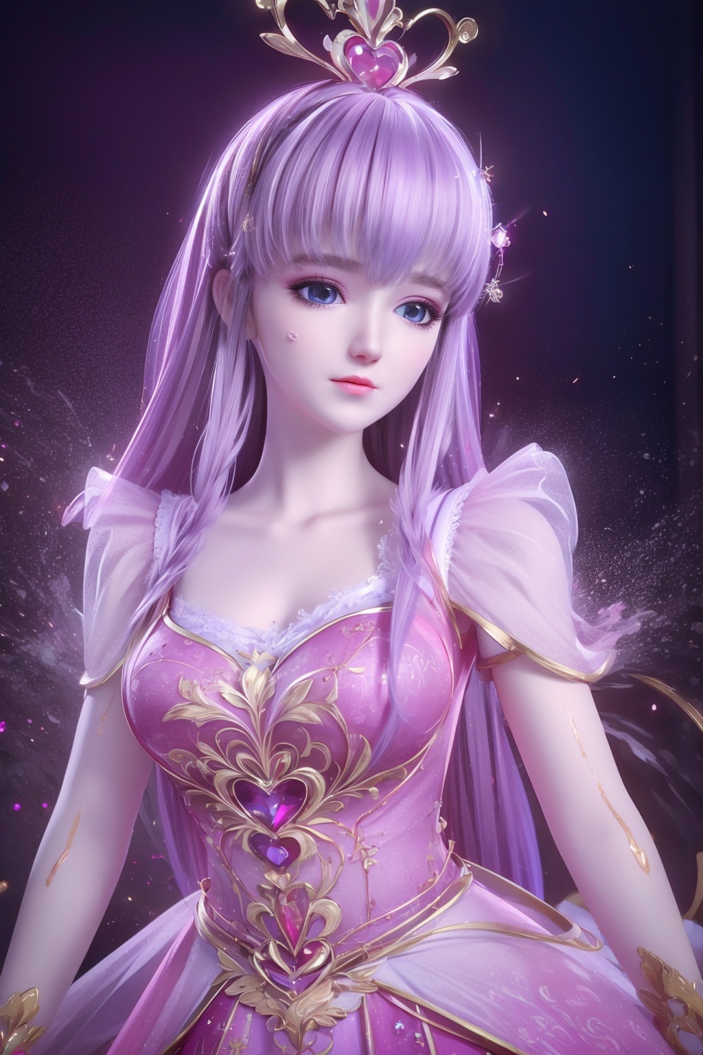 (8k, RAW photo, best quality, masterpiece:1.2),(super realistic, photo-realistic:1.3),ultra-detailed,extremely detailed cg 8k wallpaper,hatching (texture),skin gloss,light persona,(crystalstexture skin:1.2),(extremely delicate and beautiful),ultra-high resolution,surrealism,fantastical verisimilitude,fantastical creation,thriller color scheme,surrealism,abstract,psychedelic,1girl,solo,pink dress,yll-hd,ll-hd,<lora:0605叶罗丽:0.8>,<lora:1111白皙质感:0.5>,ty-hd,<lora:0110田野:0.6>,