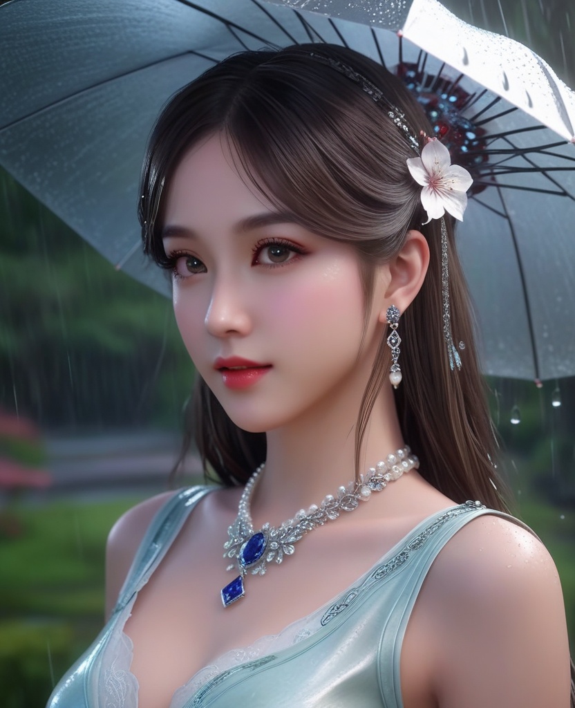 <lora:652-DA-斗罗大陆-宁荣荣:0.8>(,1girl, ,best quality, ),looking at viewer,  ,,ultra detailed 8k cg, ultra detailed background ,ultra realistic 8k cg,          cinematic lighting, cinematic bloom, (( , )),,  , unreal, science fiction,  luxury, jewelry, diamond, pearl, gem, sapphire, ruby, emerald, intricate detail, delicate pattern, charming, alluring, seductive, erotic, enchanting, hair ornament, necklace, earrings, bracelet, armlet,halo,masterpiece, (( , )),, realistic,science fiction,mole,   ,cherry blossoms,,(((Best quality, masterpiece, ultra high res, (photorealistic:1.4), raw photo, 1girl, ,rain, , sunlight, sunset, qianqiu wanxia,     )))  (cleavage), (),