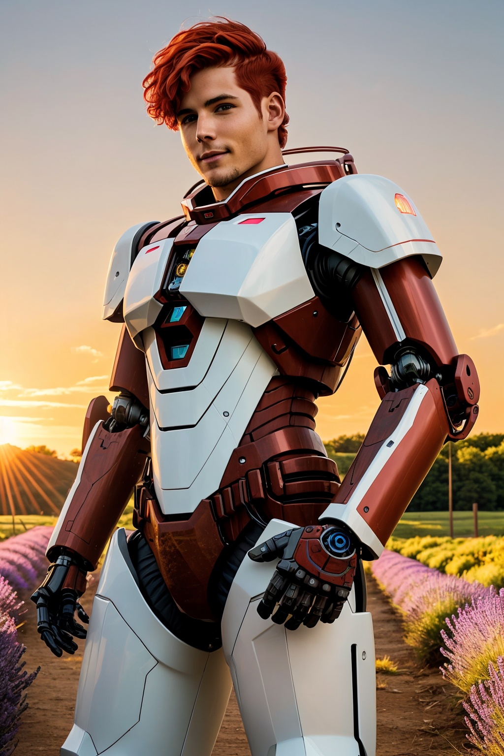 photorealistic cybernetic robot ,  ,  dynamic pose on Tensor.Art