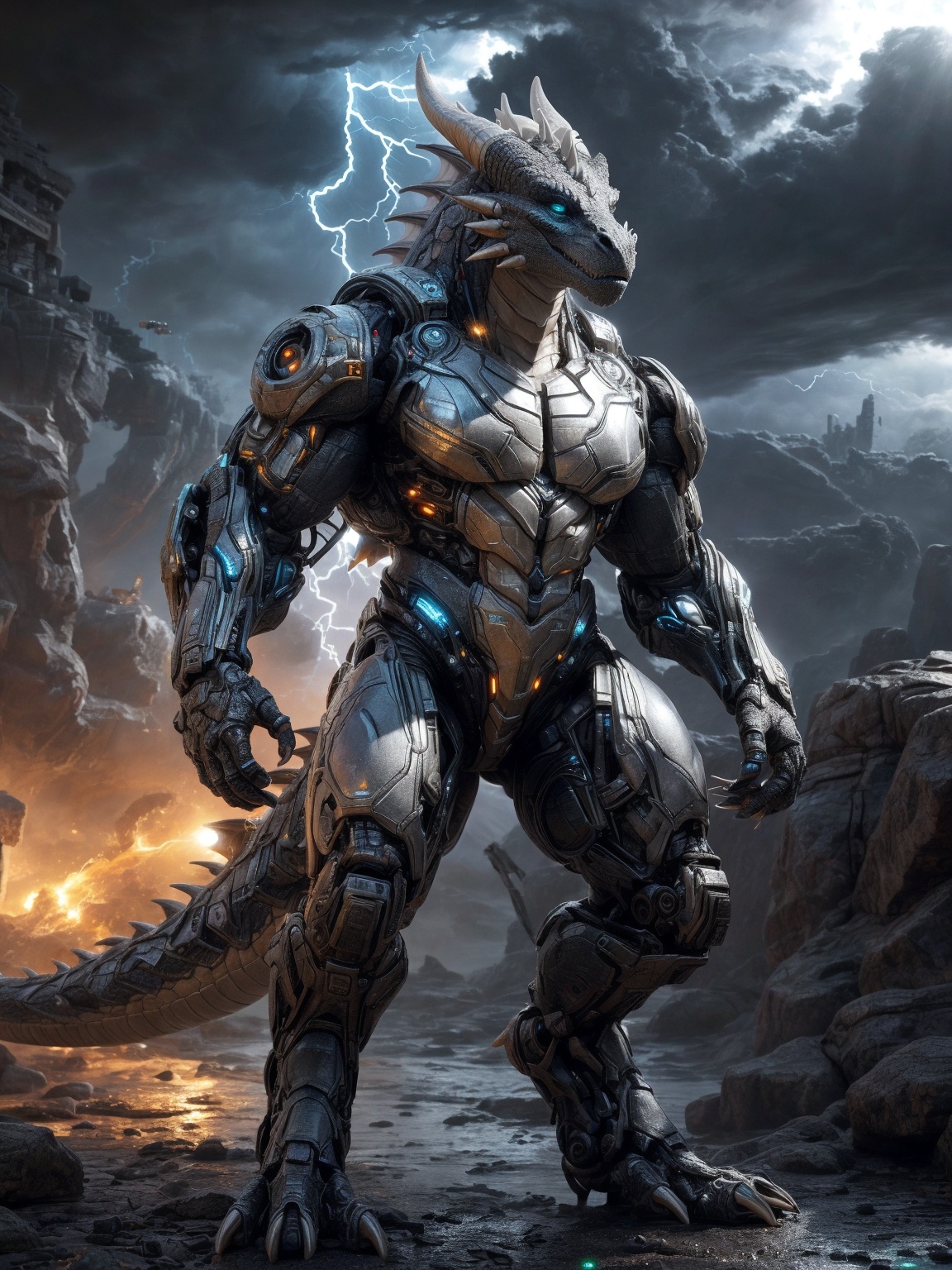 An advanced bionic mech,  cybrog,  anthro on Tensor.Art