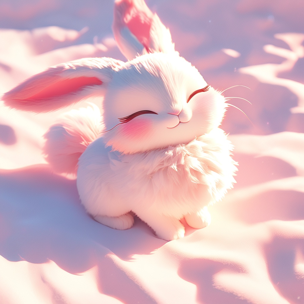 maotu, rabbit, rabbit focus, soft lighting, white fur, whimsy and dramatic lighting, warm colors, mf-movie-filter, cc-color-correction, cute, whiskers, :3, ^ ^, light particles, sunlight, no humans, closed eyes, solo, full body, closed mouth, fluffy, simple background, outdoors, shadow, facing viewer, flower, blurry, smile, happy, white background<lora:maotu_xl_v1:0.8>,