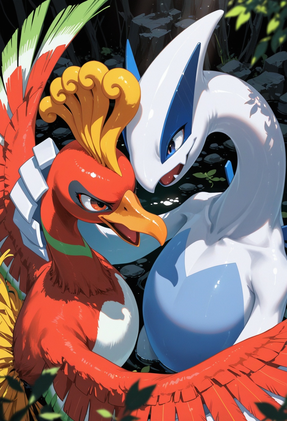 duo,  no humans,  (lugia on Tensor.Art