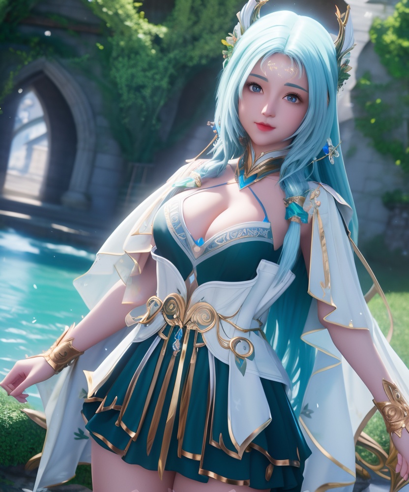 <lora:509-DA-神印王座-夜小泪:0.8>(,1girl, ,best quality, ),looking at viewer,  ,,,ultra detailed background,ultra detailed background,ultra realistic 8k cg, ,masterpiece, (( , )),     ,castle,     (hydrokinesis),  (cleavage), (),