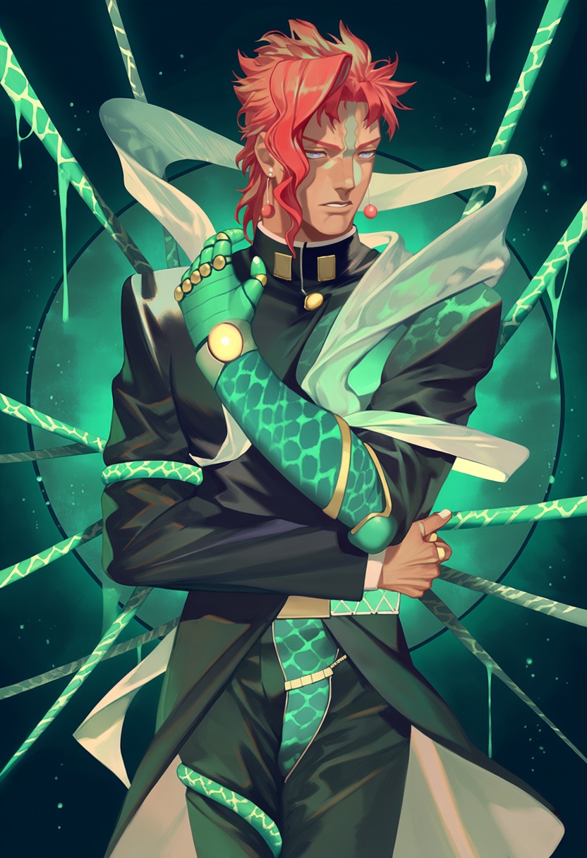 kakyoin noriaki,  1boy,  male focus on Tensor.Art