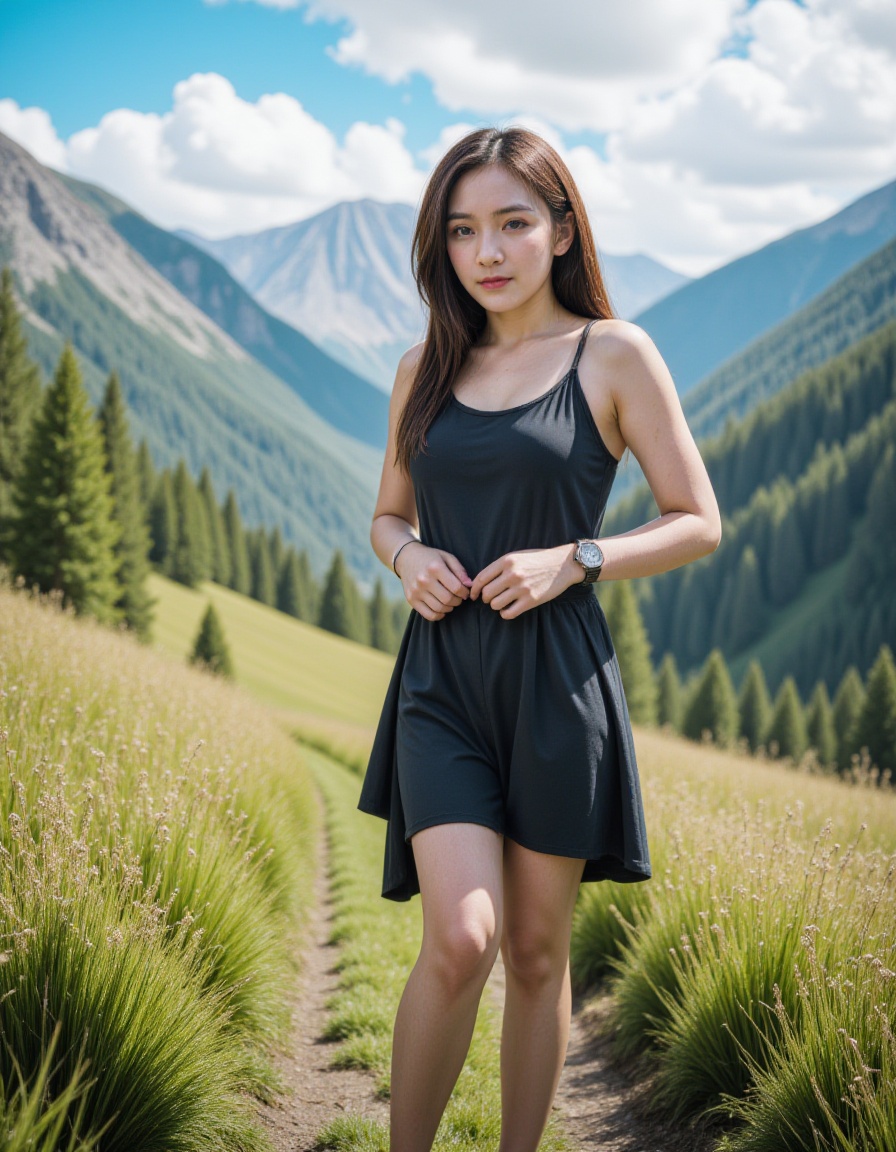 teenage,1girl,realistic,dress,outdoors,