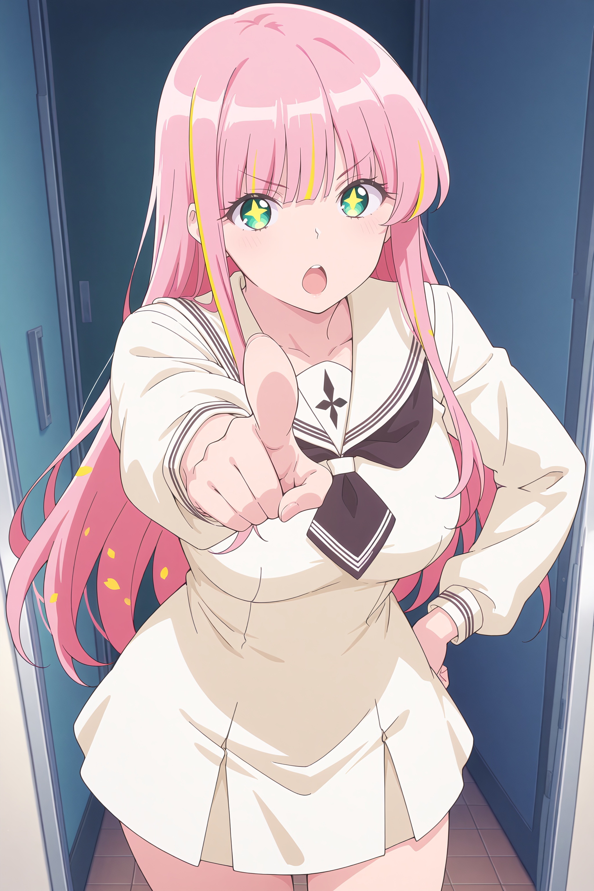 Hanaori-Meteor,  1girl,  pink hair on Tensor.Art
