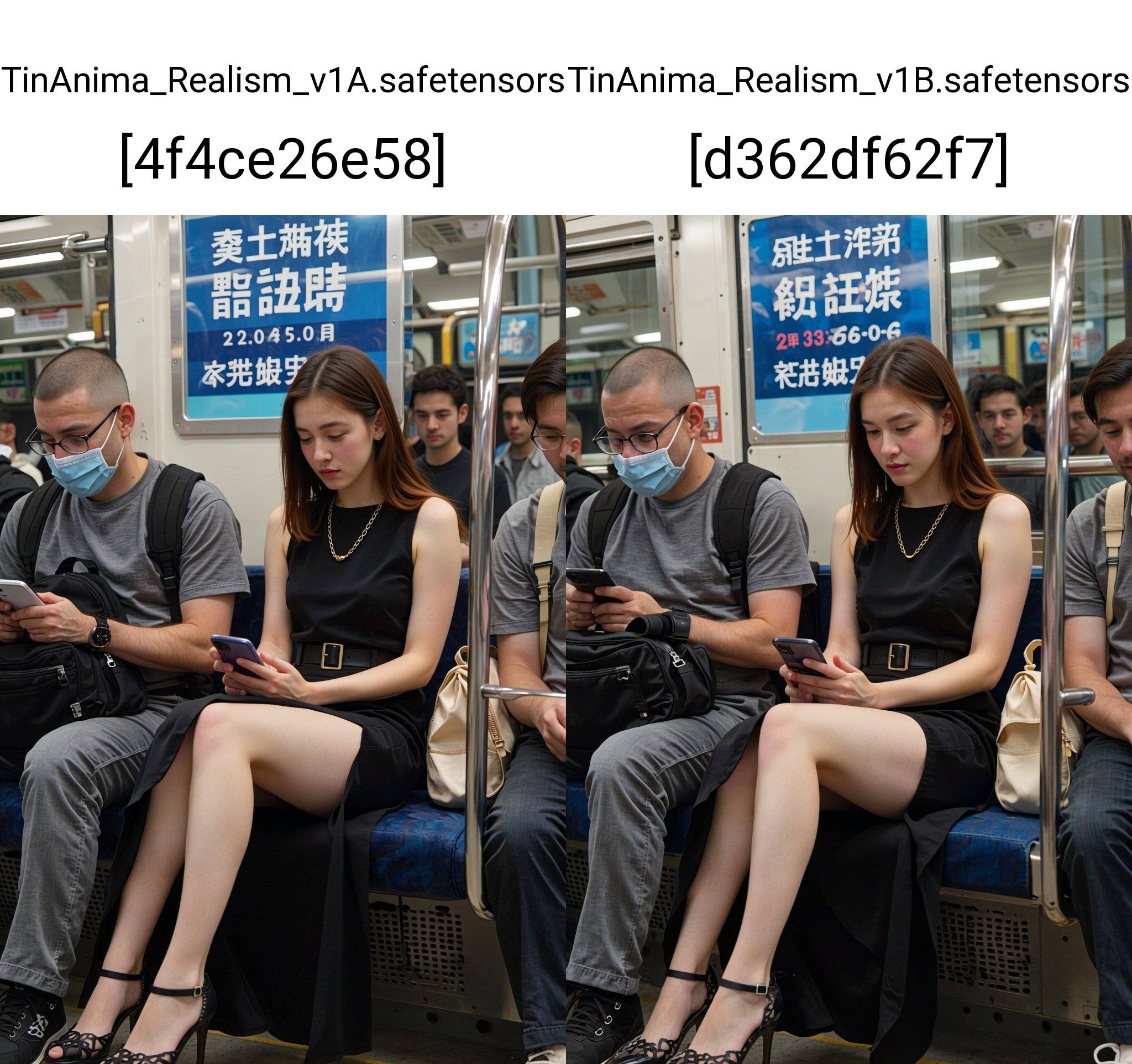 The image is a photograph taken in a public transit vehicle,  likely a bus or train,  given the presence of blue and white...