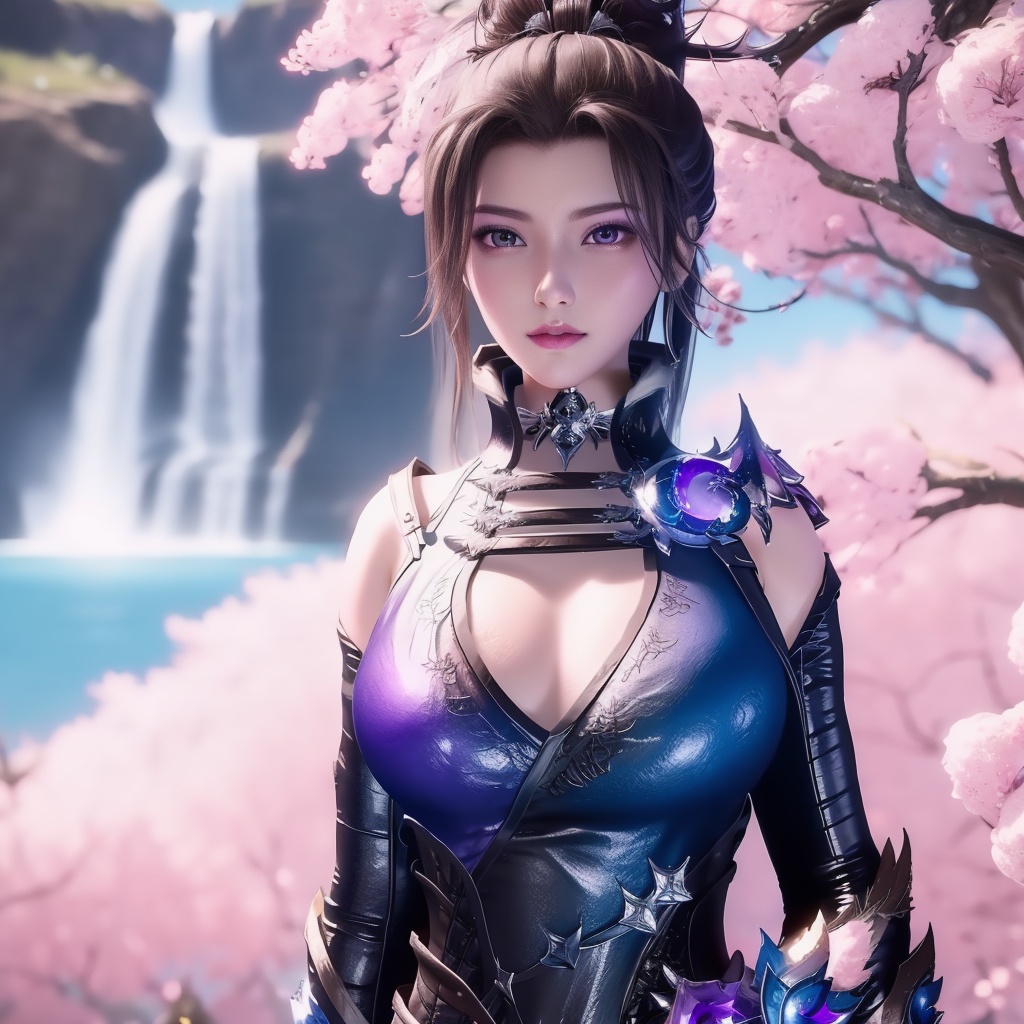 <lora:万界至尊-李雪衣-皮衣:0.8>, (,1girl, ,best quality, ),looking at viewer,  ,ultra realistic 8k cg,, ,masterpiece, (( , )),, , , spirit blossom \(league of legends\),   ,   (cleavage),,  (), ,,