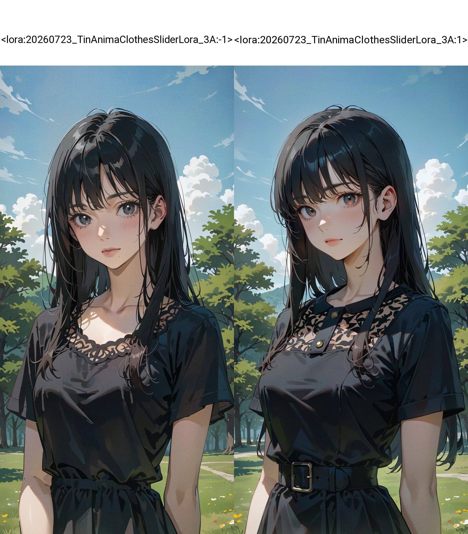 1girl,  tree,  sky on Tensor.Art