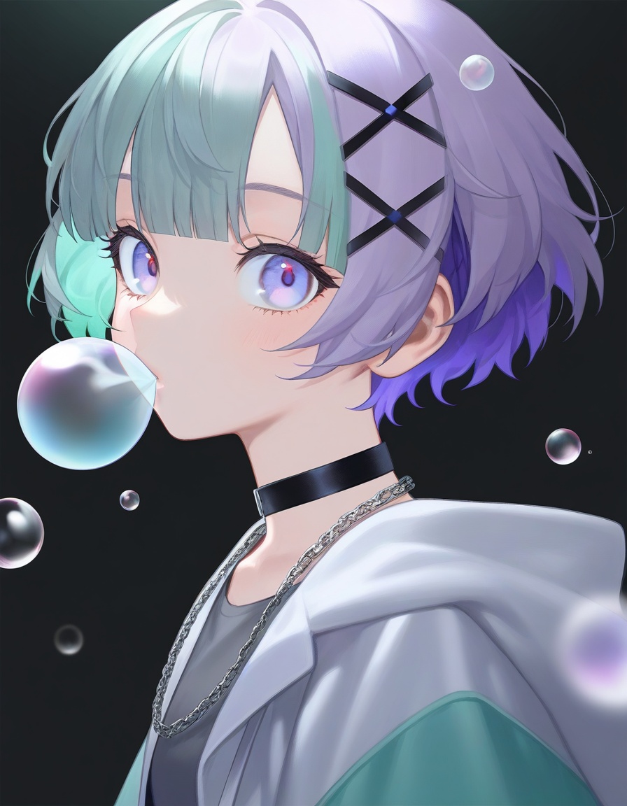 1girl,  solo,  bubble on Tensor.Art