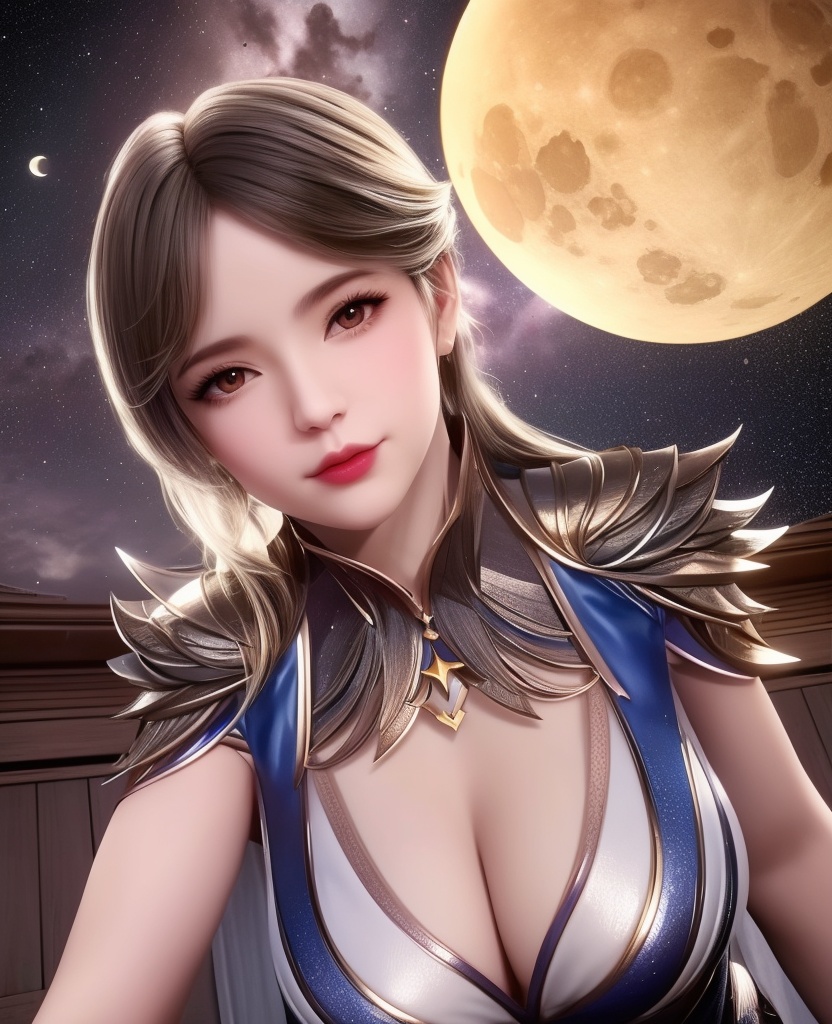 <lora:555-DA-斗罗大陆-宇梦迪:0.8>(,1girl, ,best quality, ),looking at viewer,masterpiece,(( , )),, realistic,science fiction,mole,,ultra realistic 8k cg,     ,cherry blossoms,,night, night sky, crescent moon, moonlight,,(facing viewer, looking at viewer, , ),  (cleavage), (),