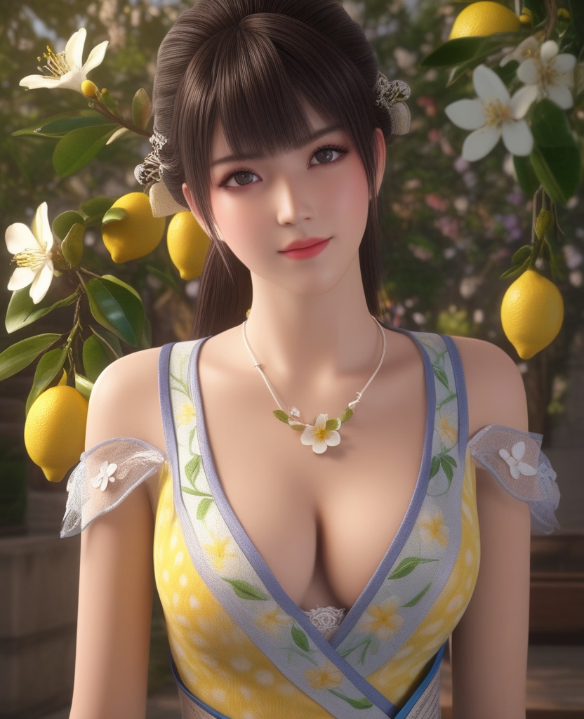 <lora:578-DA-XL-斗破苍穹-小医仙:0.8>(,1girl, ,best quality, ),looking at viewer,  ,ultra detailed background,ultra detailed background,ultra realistic 8k cg, ,masterpiece, (( , )),,  fiction,mole, ultra realistic 8k cg, ,      , lemon blossoms,  (cleavage), (), ,,,