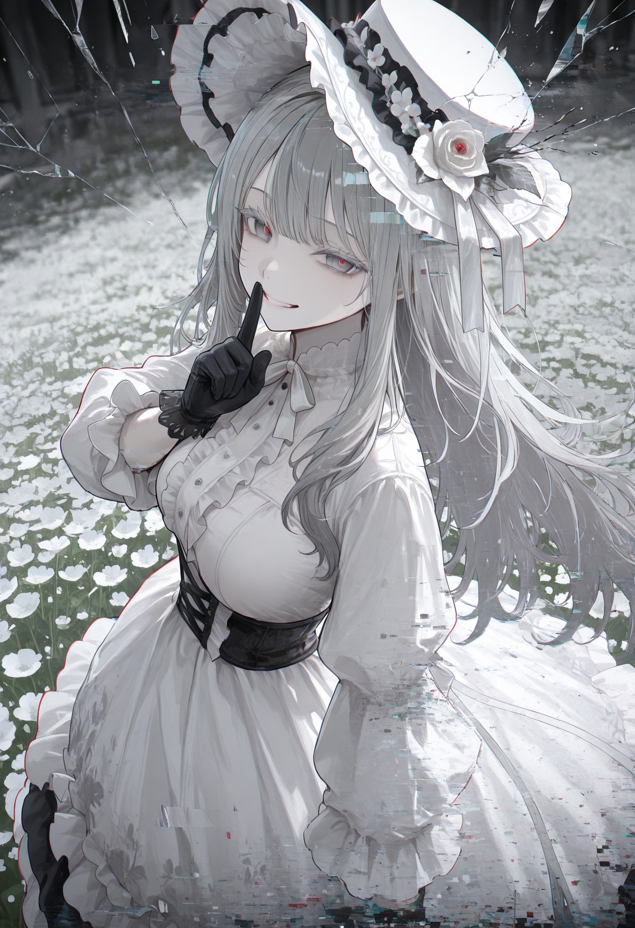 1girl,  solo,  grey hair on Tensor.Art
