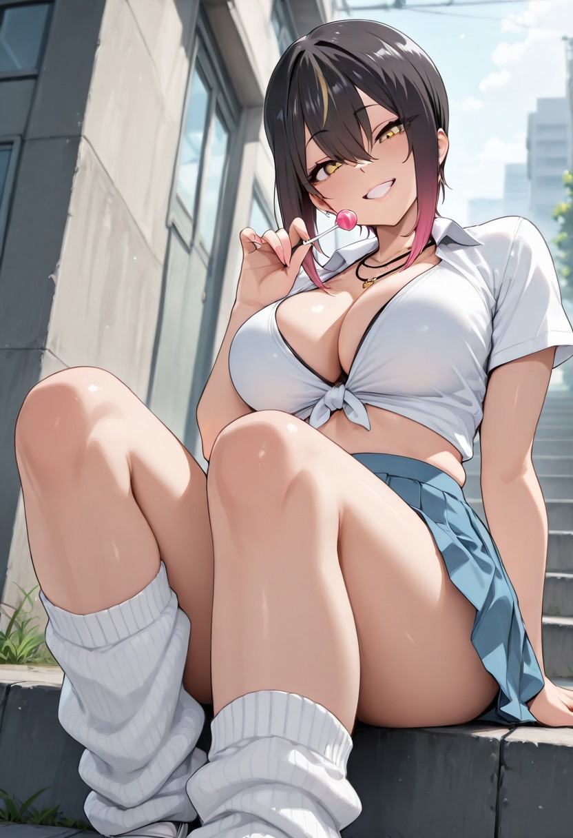 shizuku,  medium hair,  gyaru on Tensor.Art