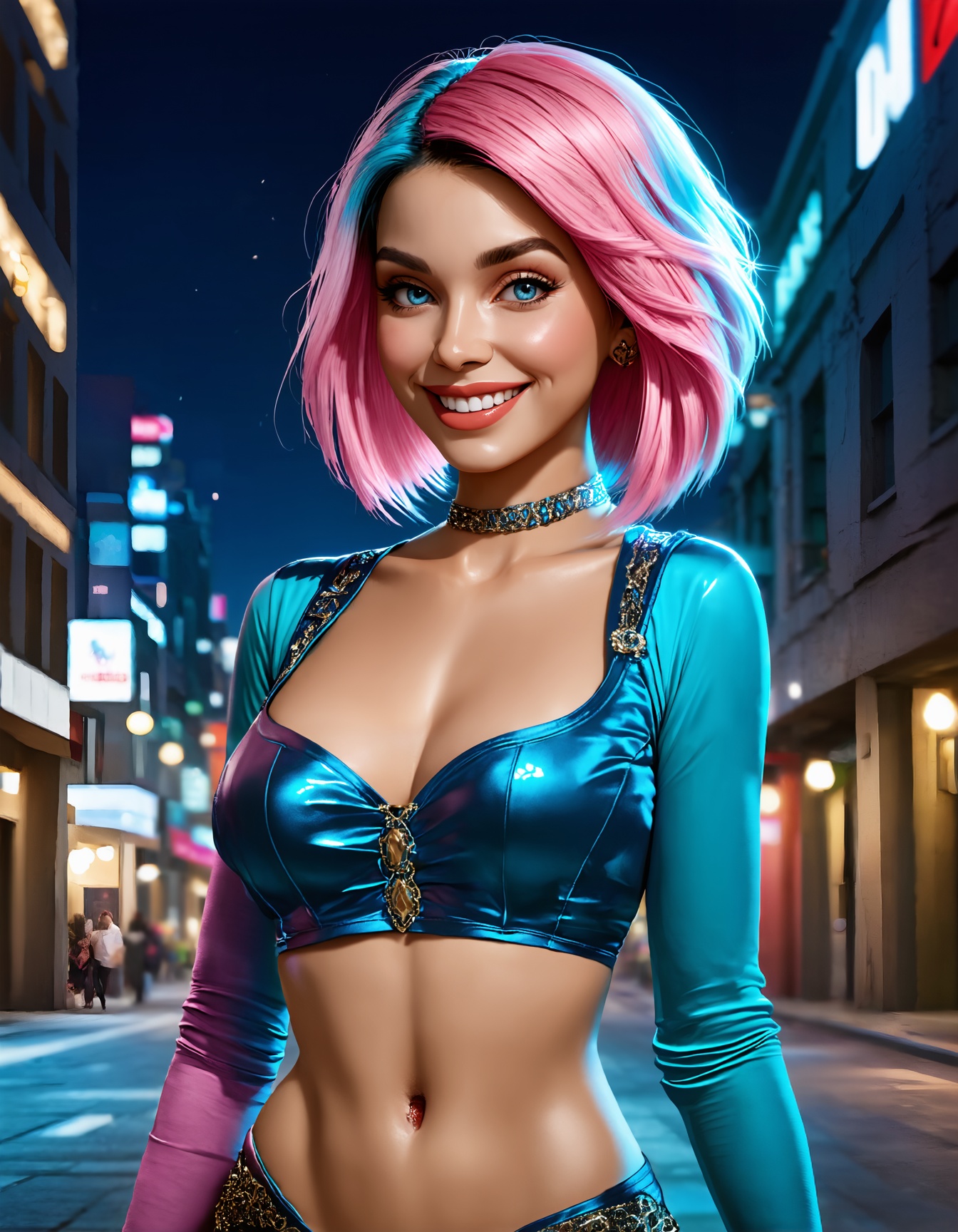 Ultra-detailed,  highly realistic portrait of a smiling woman,  looking at viewer on Tensor.Art