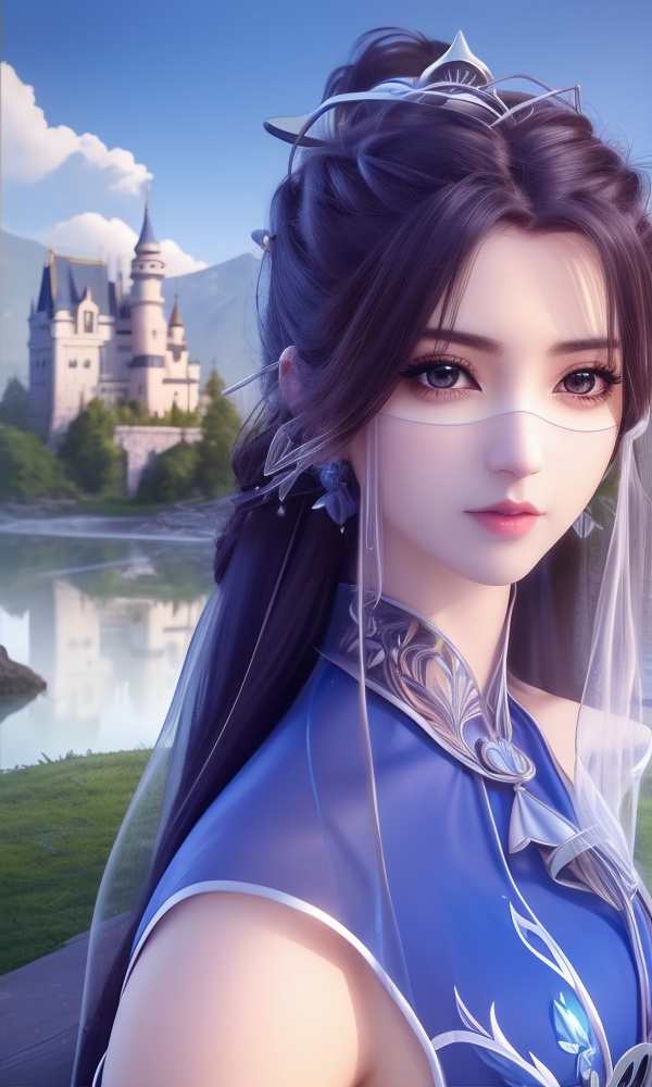 (,1girl, ,best quality, ),looking at viewer, <lora:403-DA-武动乾坤-绫清竹-新模V2:0.8> ,,,ultra detailed background,ultra detailed background,ultra realistic 8k cg, ,masterpiece, (( , )),tamari \(flawless\),    ,castle,     (hydrokinesis),  (()), (), 