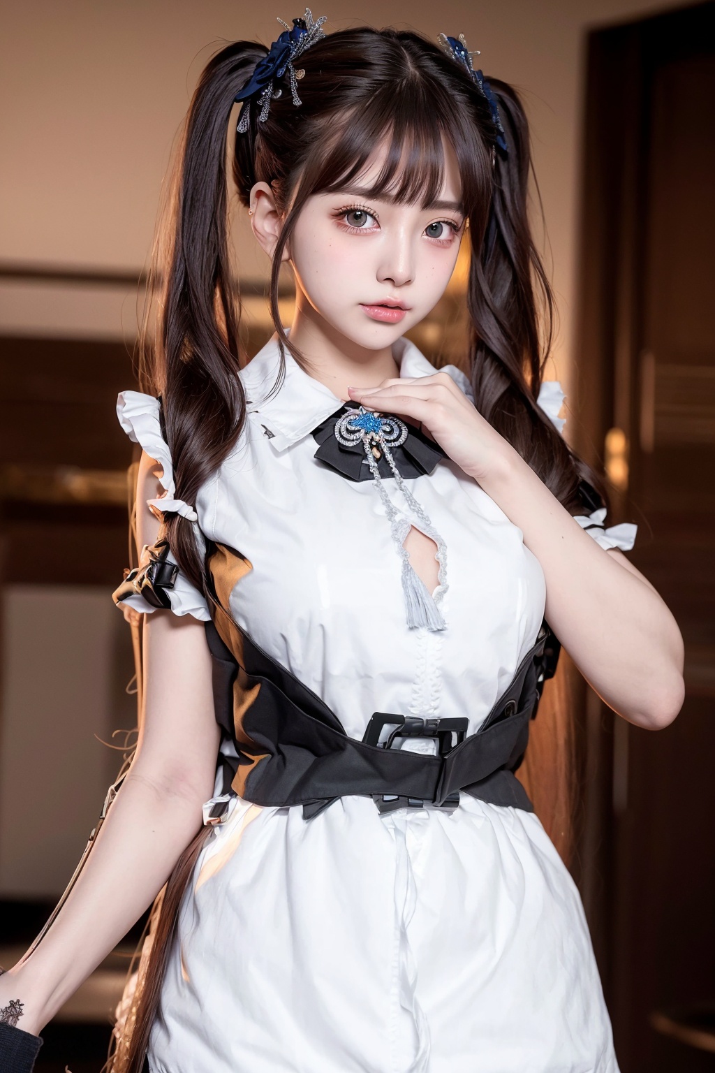 (((twintails))),<lora:GuanXiaoyu_Re:0.66>,ulzzang-6500-v1.1,(raw photo:1.2),((photorealistic:1.4))best quality ,masterpiece, illustration, an extremely delicate and beautiful, extremely detailed ,CG ,unity ,8k wallpaper, Amazing, finely detail, masterpiece,best quality,official art,extremely detailed CG unity 8k wallpaper,absurdres, incredibly absurdres, huge filesize, ultra-detailed, highres, extremely detailed,beautiful detailed girl, extremely detailed eyes and face, beautiful detailed eyes,light on face,cinematic lighting,1girl,see-through,looking at viewer