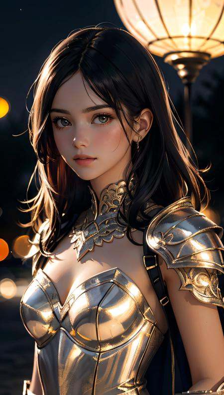 Portrait of a girl,  the most beautiful in the world,  (medieval gold armor) on Tensor.Art