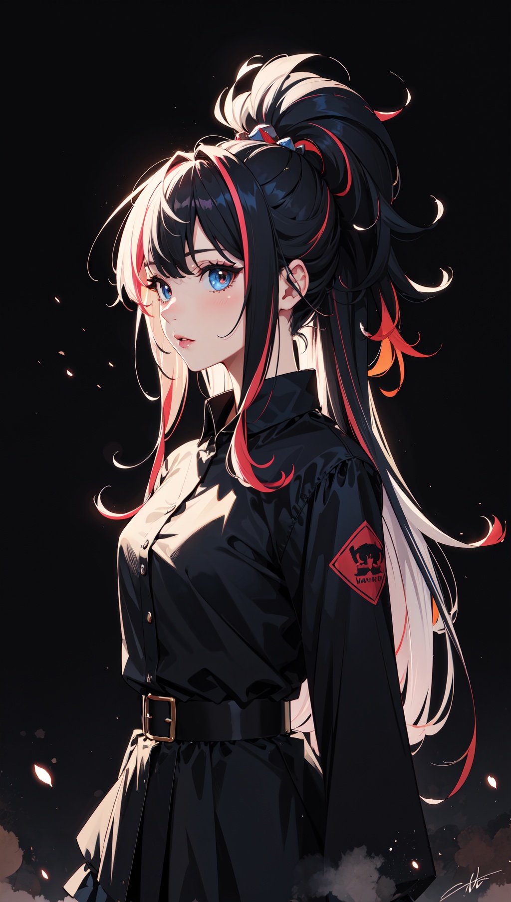 girl with really wild hair,  mane,  multicolored hairlighting on Tensor.Art