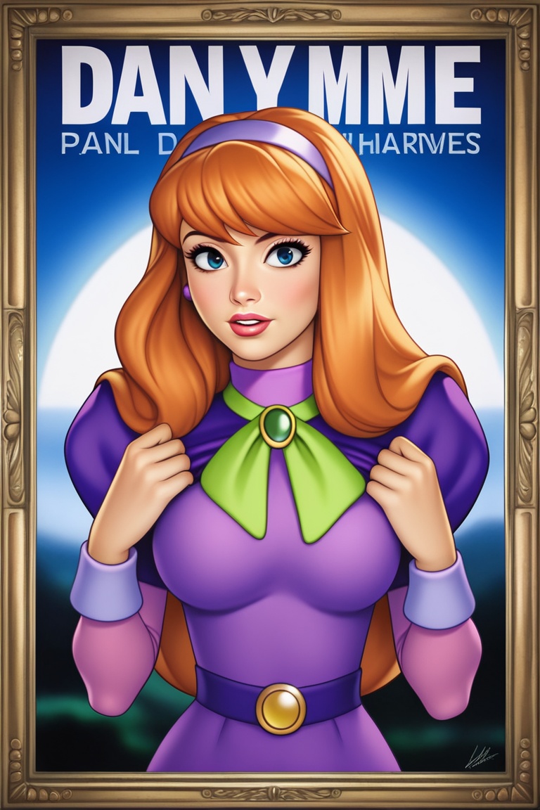 1 girl,  Daphne Blake,  half body portrait on Tensor.Art