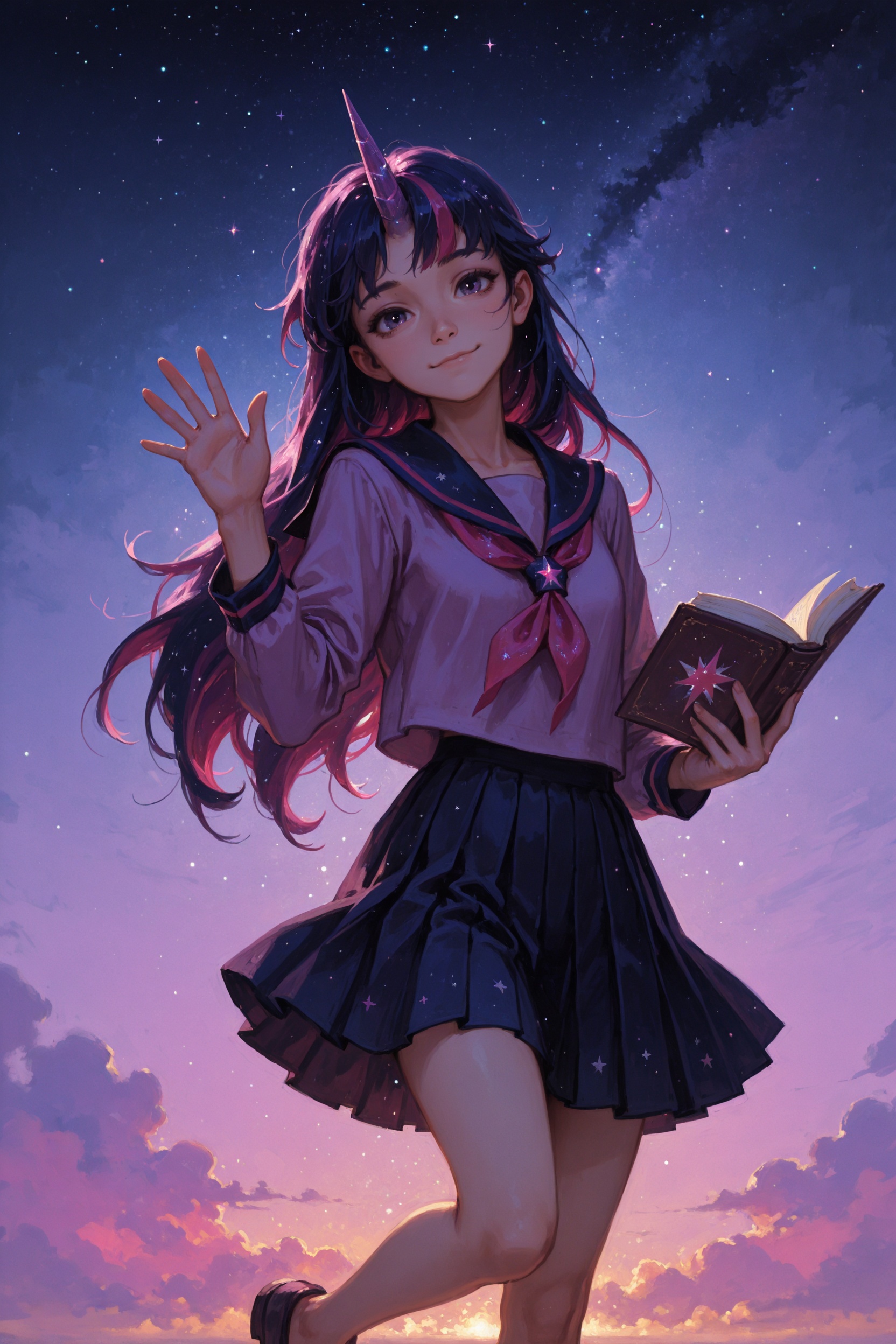 twilight sparkle,  humanization,  stars \(sky\) on Tensor.Art