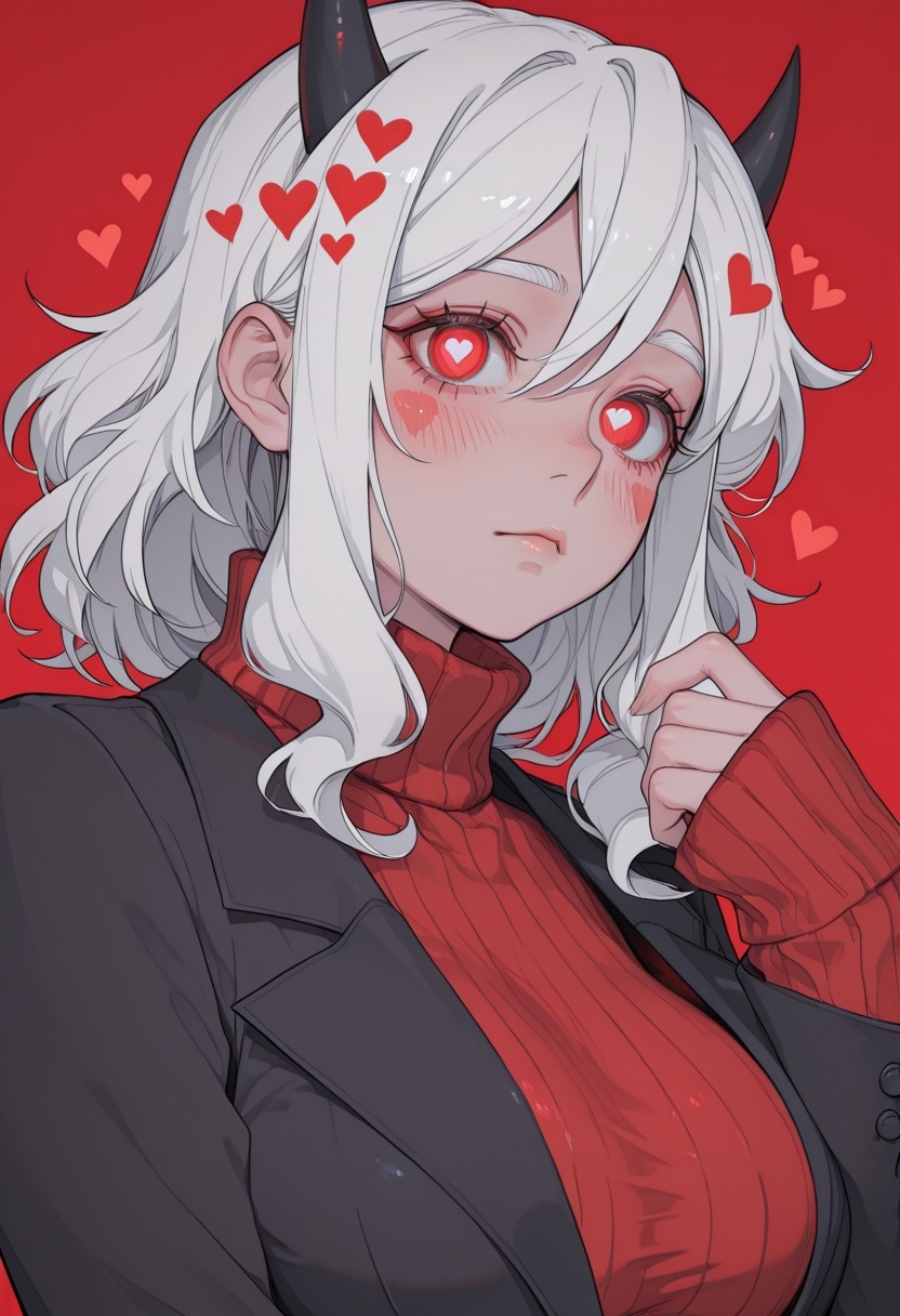 1girl,  modeus (helltaker),  horns on Tensor.Art