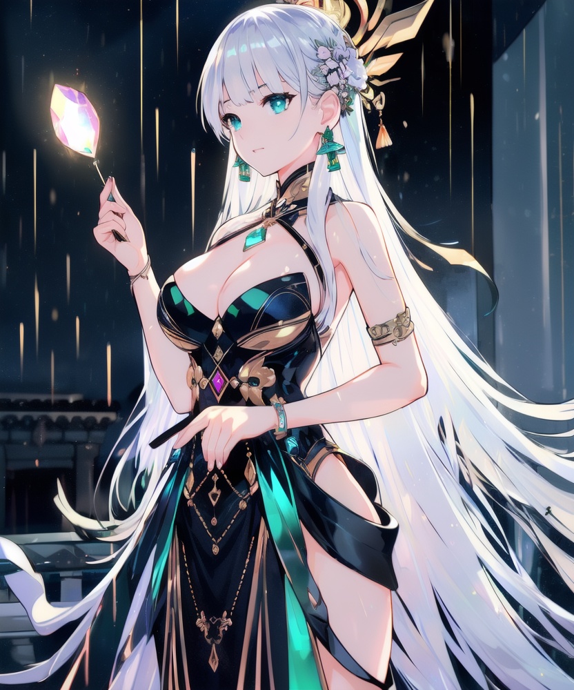 (,1girl, ,best quality, ),looking at viewer, <lora:457-DA-天启姬:0.8> ,, ,masterpiece(,1girl,night, starry sky, milky way,outdoors, full moon,  night sky, darkness,  world of darkness, , ) ,ultra realistic 8k cg,   clean, masterpiece,     (( , )),, , , prestige, luxury, jewelry, diamond, gold, pearl, gem, sapphire, ruby, emerald, intricate detail, delicate pattern, charming, alluring, seductive, erotic, enchanting, hair ornament, necklace, earrings, bracelet, armlet,halo((, )), (), (,1girl, ,best quality, ),looking at viewer, <lora:457-DA-天启姬-F:0.8> ,,ultra detailed 8k cg, ultra detailed background ,ultra realistic 8k cg,          cinematic lighting, cinematic bloom, (( , )),,  , unreal, science fiction,  luxury, jewelry, diamond, pearl, gem, sapphire, ruby, emerald, intricate detail, delicate pattern, charming, alluring, seductive, erotic, enchanting, hair ornament, necklace, earrings, bracelet, armlet,halo,masterpiece, (( , )),, realistic,science fiction,mole,   ,cherry blossoms,,(((Best quality, masterpiece, ultra high res, (photorealistic:1.4), raw photo, 1girl, ,rain, , sunlight, sunset, qianqiu wanxia,     )))  (cleavage), (),