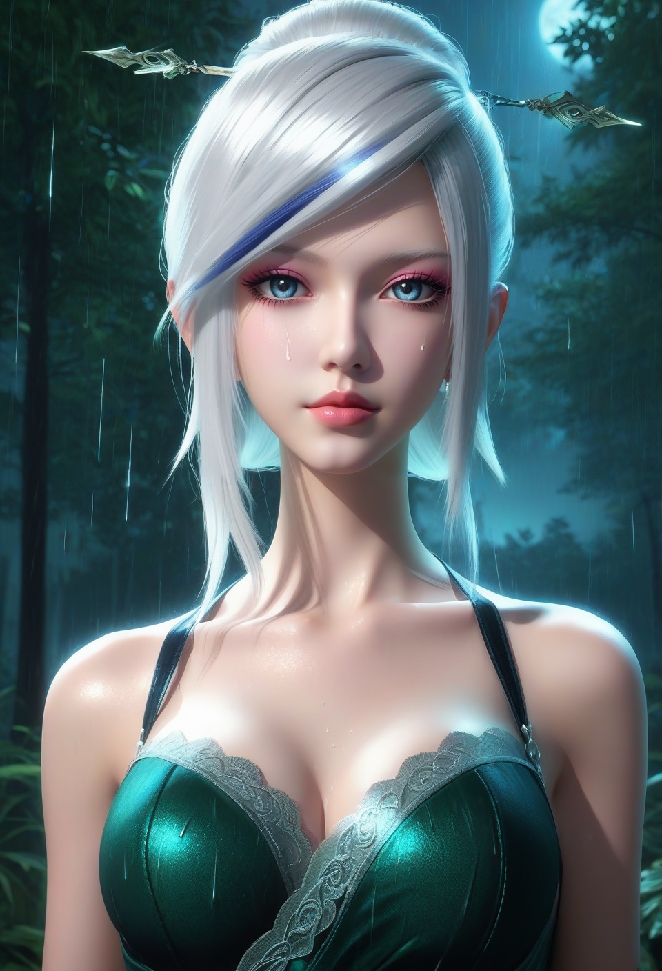 score_9,score_8_up,score_7_up,break.,china dlrb,China girl,mole,1girl,solo,looking at viewer,(sedimentary layer contrast:1.4@z0.7-1.0),white hair,(nm style),1girl,solo,looking at viewer,magic forest,facial,ambient lighting,(girl at x0,y1:1.4),fairy,(rain （环境氛围） beyond z0.7:1.6),(neon lights details:1.3@z0.7-1.0),neon lights,vampire,china,dress,<lora:10_晓梦大师:0.8>,