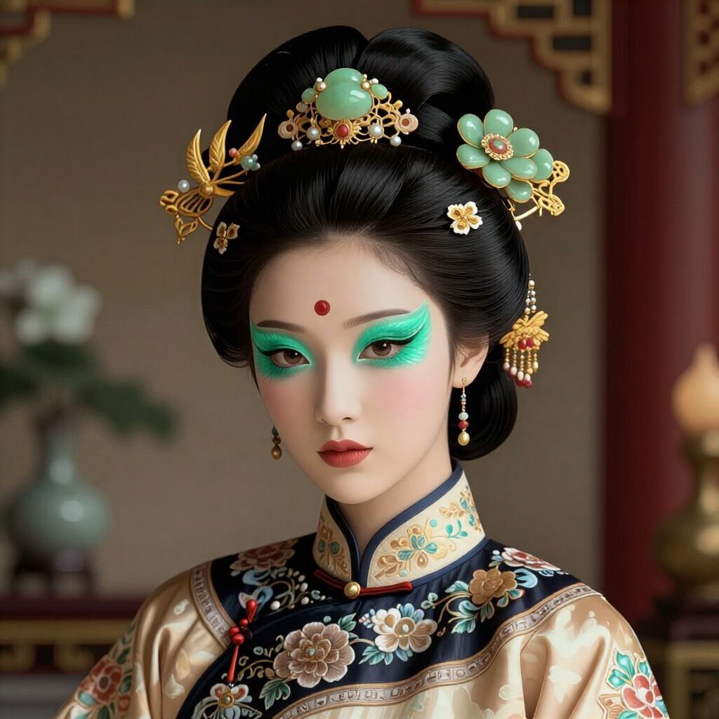 chinese beauty portrait,  painterly chinese face,  classical chinese elegance on Tensor.Art