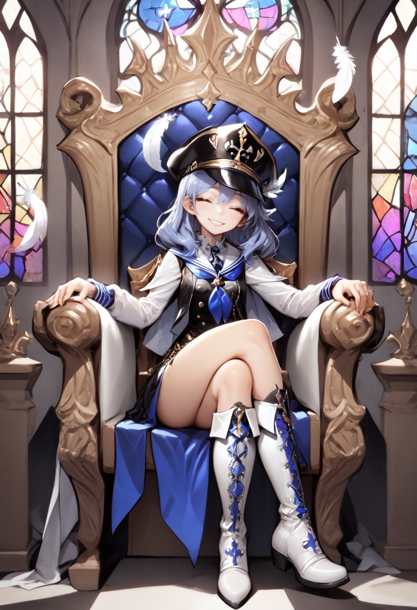1girl,  blue neckerchief,  boots on Tensor.Art