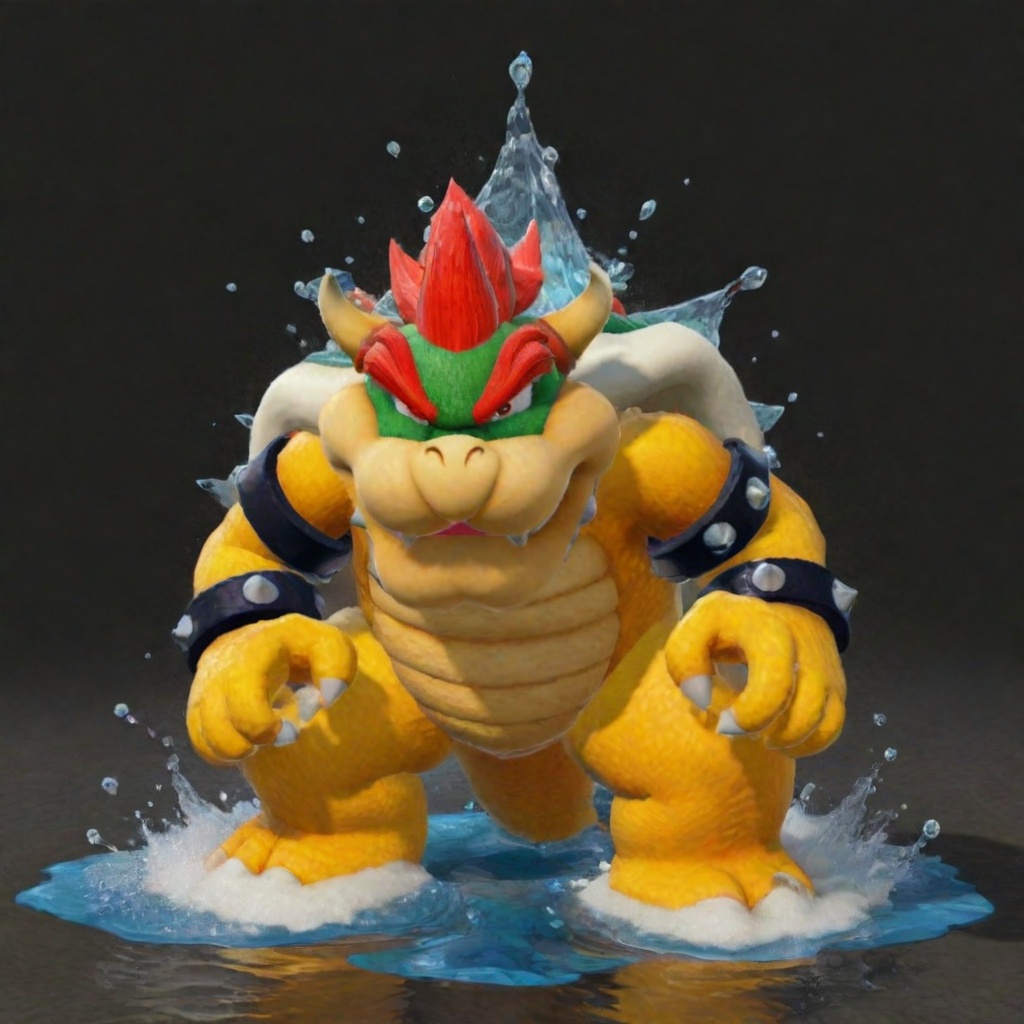 Bowser made of water,  realistic on Tensor.Art