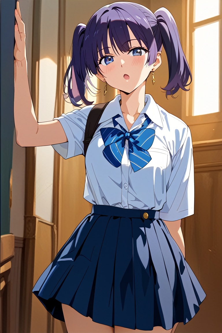 1girl,  standing,  school uniformmegami magazine anime screencap 2d kawaii beautiful shadow on Tensor.Art
