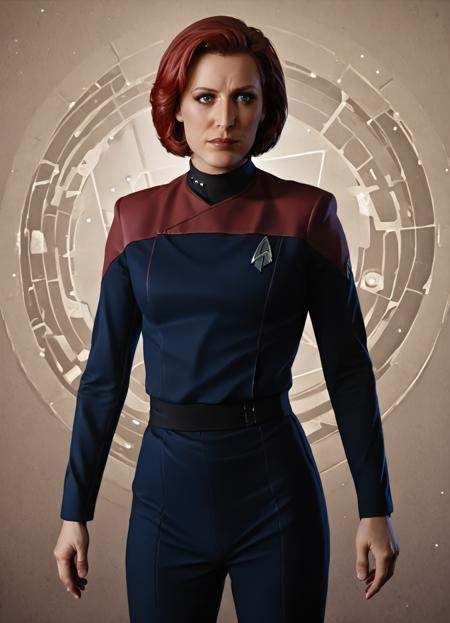 agentscully cartoon character,  pcdst,  Star trek blue uniform on Tensor.Art