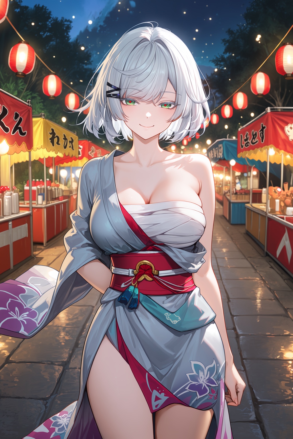 zankounte,  grey kimono,  kimono on Tensor.Art