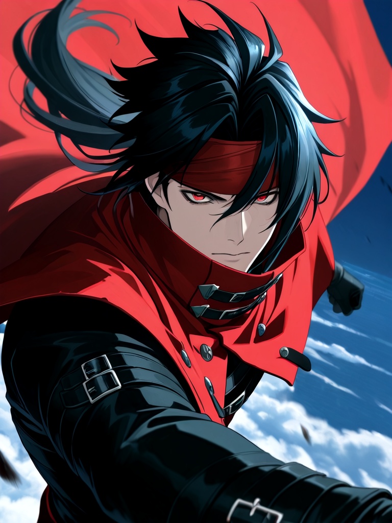 general,  1boy (vincent valentine),  dynamic pose on Tensor.Art