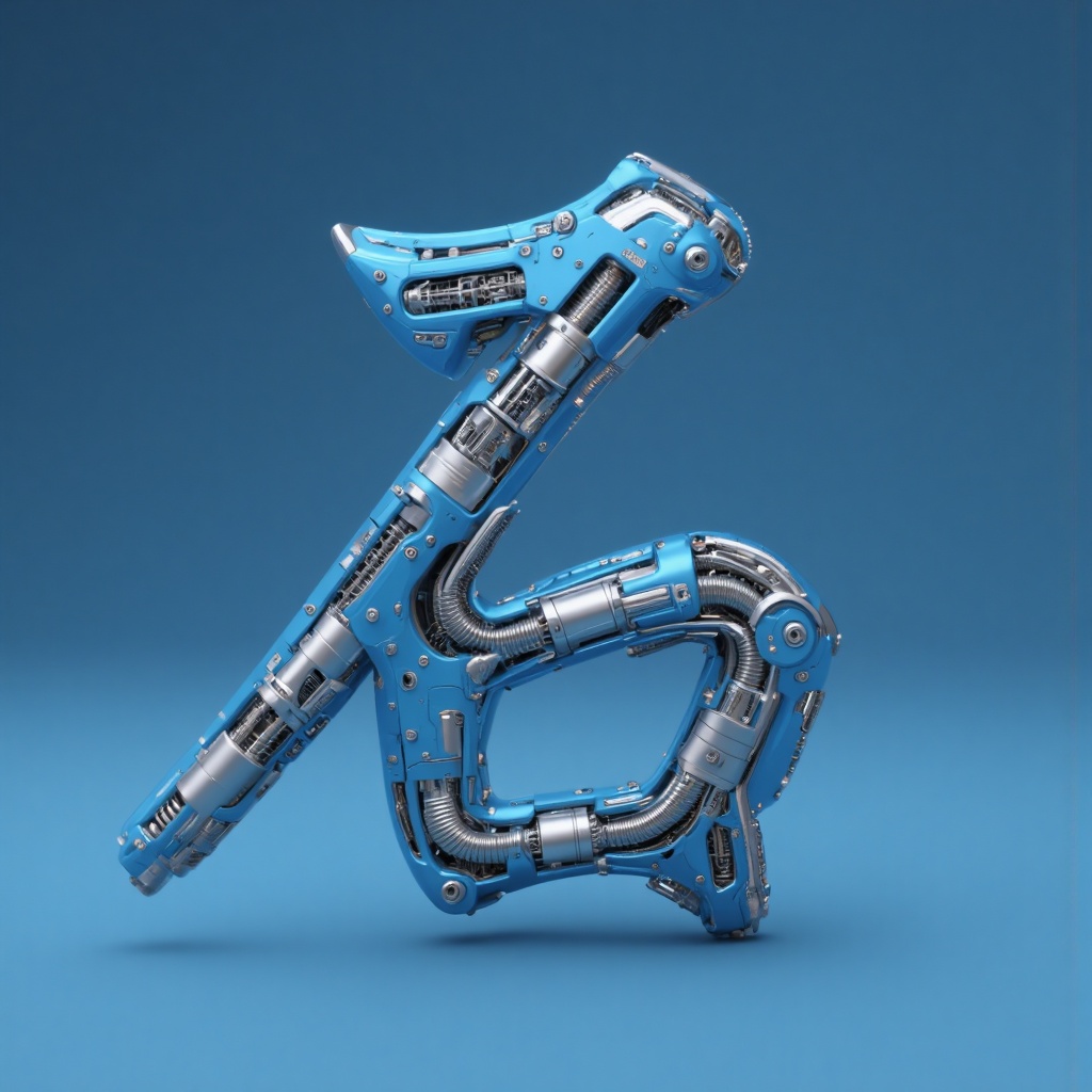 beijihui,3D structured Chinese characters,the stroke structure is a power engine structure,exposed cables,rivet connections,hydraulic joints,complex mechanical details,the font shell is **** of metallic blue and silver,sci-fi hard surface design,future technology sense,future mechanical style,industrial mechanical aesthetics,high-definition realistic rendering,solid color background,photographic lighting,Octane rendering,