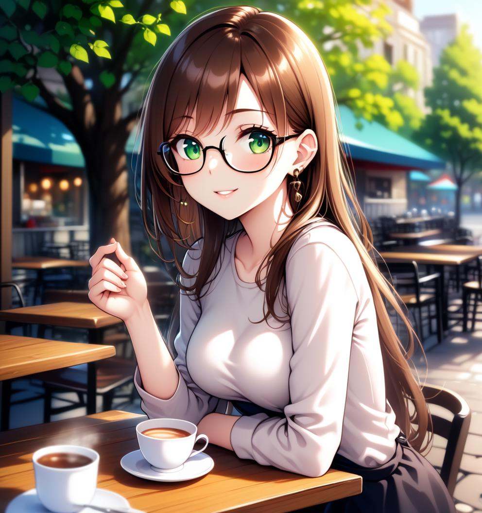 1girl,  medium breasts,  glasses on Tensor.Art