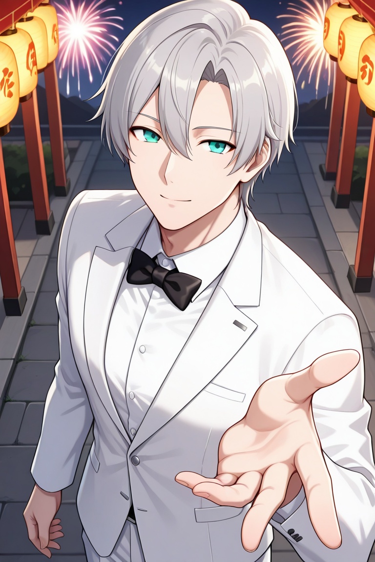 Tatsuya,  grey hair,  short hair on Tensor.Art