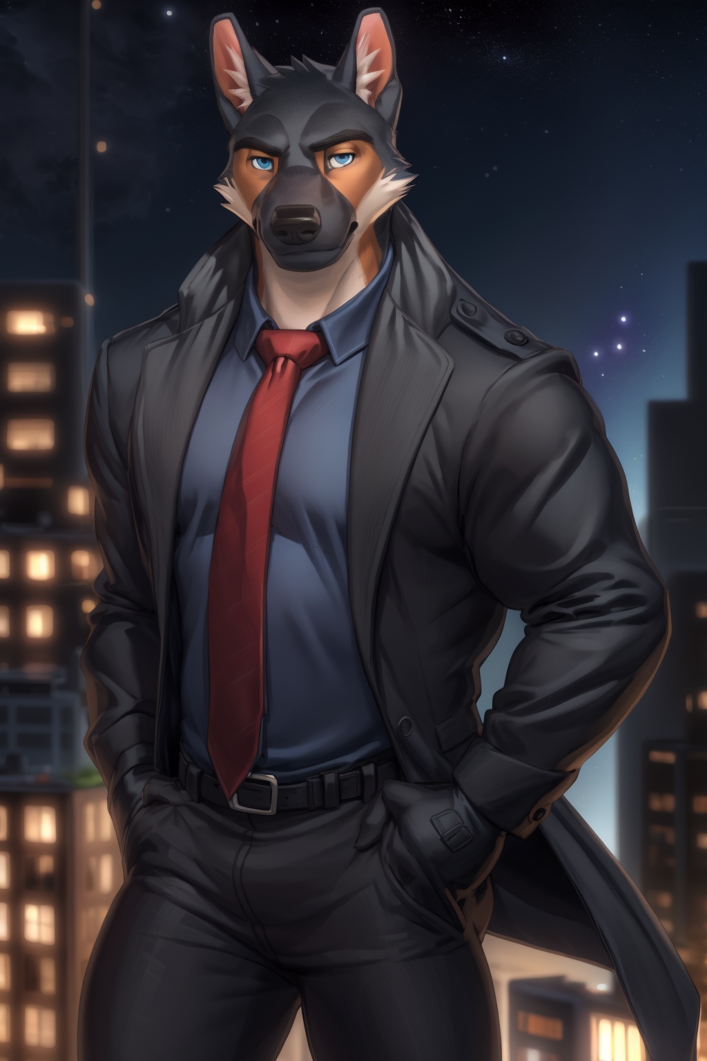 barlitz,  blue eyes,  black fur on Tensor.Art