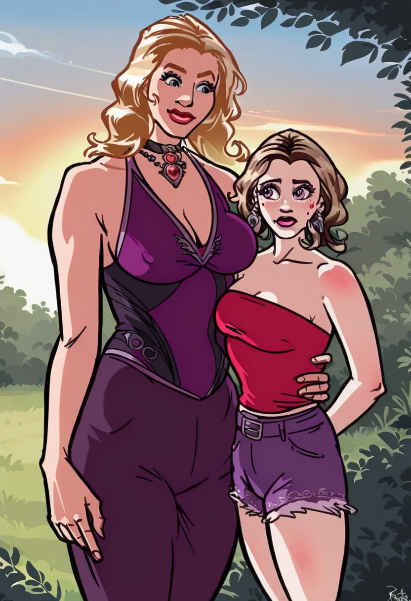 score_8_up,  ((2girls)),  ((height difference on Tensor.Art