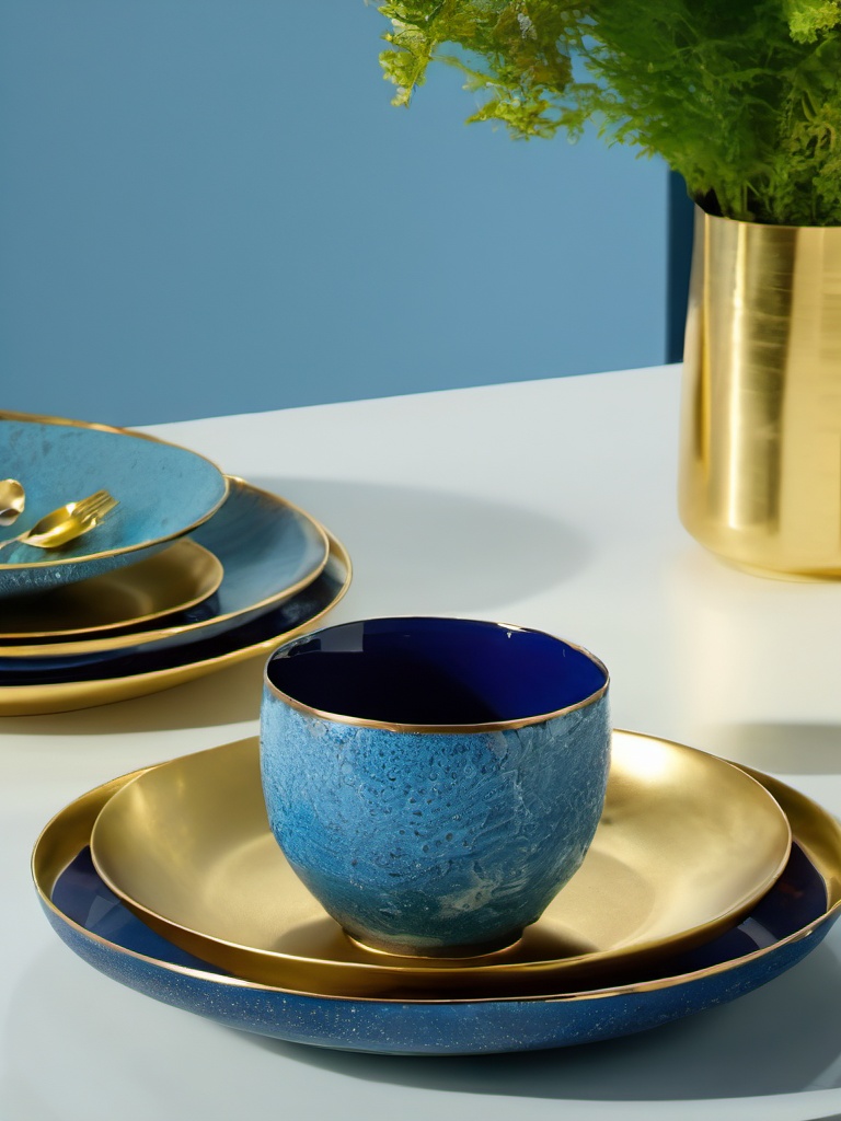lansexi,no humans,cup,still life,table,plant,saucer,reflection,blue theme,realistic,plate,traditional media,chair,masterpiece,8K,realistic,UHD,<lora:lansexi 1.0:1>,
