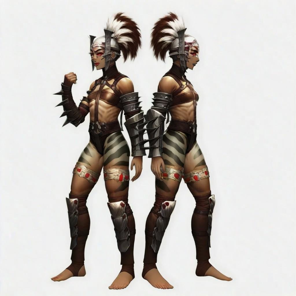 ferra,  in side off,  red and white mohawk crest on Tensor.Art