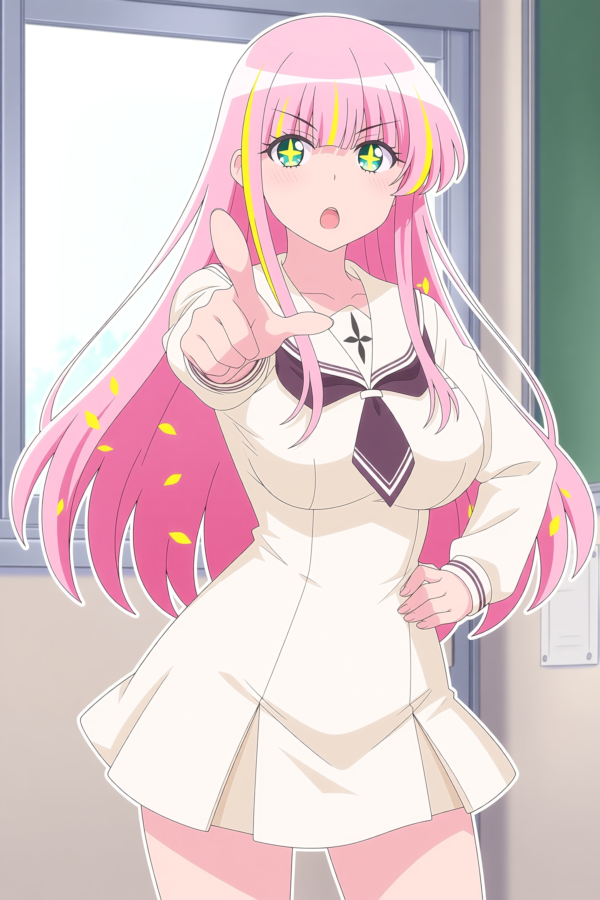 Hanaori-Meteor,  1girl,  pink hair on Tensor.Art
