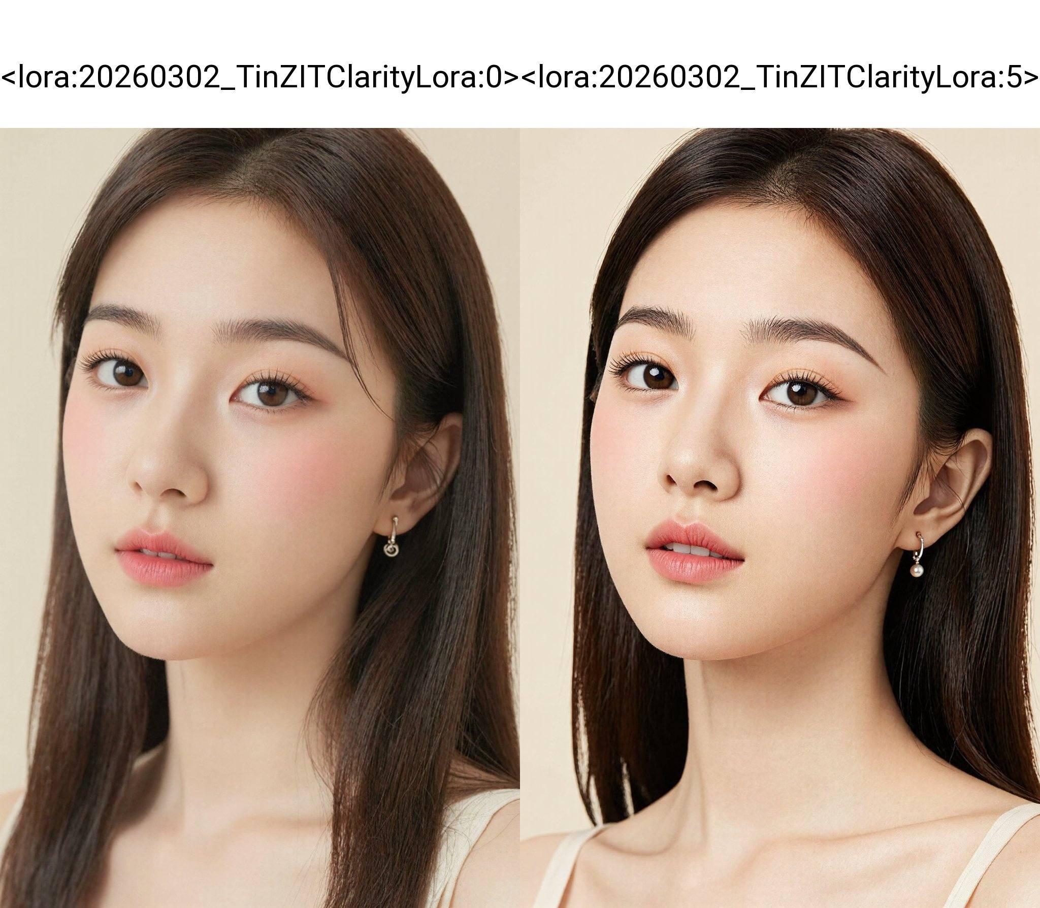 The image is a high-resolution photograph of an Asian woman taken close-up,  focusing on her face. The subject has smooth,...