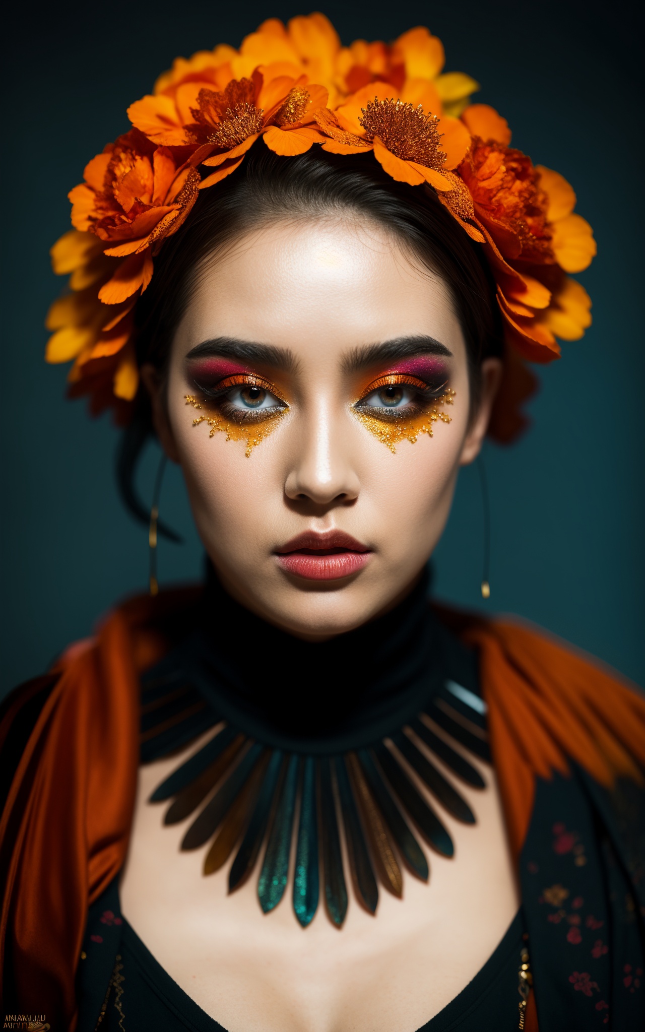 (masterpiece, top quality, best quality, official art, beautiful and aesthetic:1.2) ,cover art, overly complex style, dslr, contrasting colors and dark orange fractal art, High quality, arcane, Flickr, Digital distortions, extremely beautiful, insane details, Refreshing Ugly hefty High-Tech (Male Makeup artist:1.3) , the Makeup artist has Black hairstyle, rainbow swirl, pixiv, Brown and deep orange details, most beautiful artwork in the world, Film Washi, Gold Leafing, trending on artstation, Teal splash, 8K, surreal, sfumato, Pixabay, Little Dipper, arthouse, Movie concept art, artstation, Floral motives, 64K, Cutecore, dripping with dark black, photolab, highly detailed