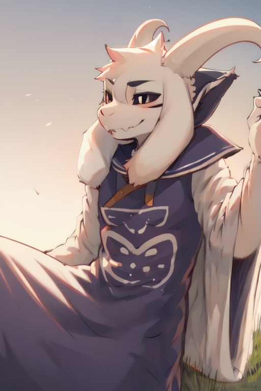 asriel_dreemurr,<lora:lora-000004.by_tusi:1>,full body,furry,