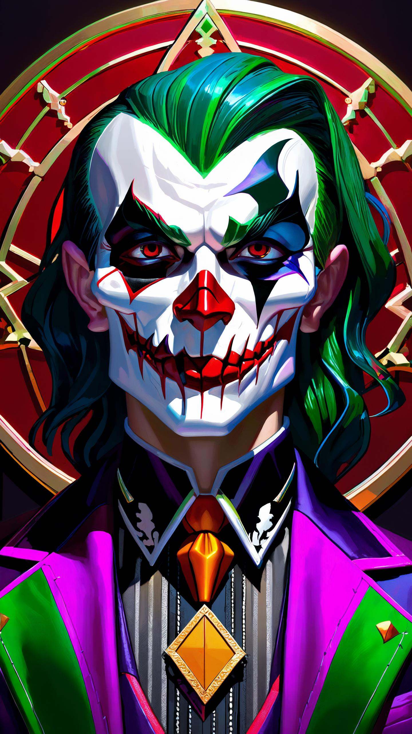 Hyper realistic art skull joker demon concept art portrait by Casey Weldon,  Olga Kvasha,  Miho Hirano on Tensor.Art