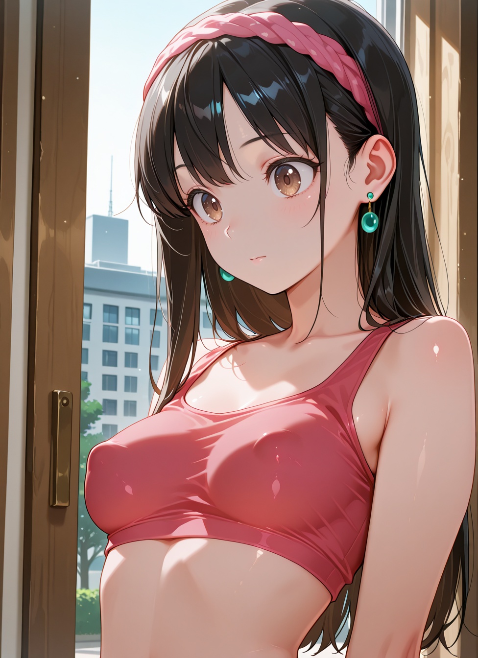 1girl,  brown eyes,  black hair on Tensor.Art