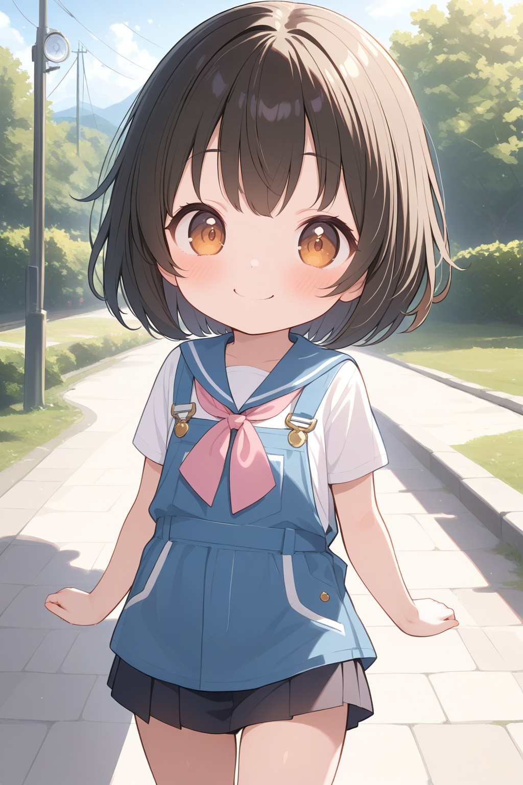 masterpiece,best quality,outdoor,1girl,cute anime girl,little_girl,loli,kawaii,smile,